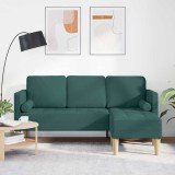 VidaXL Set de canapea Verde &icirc;nchis 173 x 131 x 67 cm țesătură 42001917
