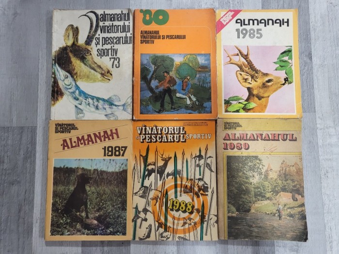 Almanahul Vanatorul si pescarul sportiv 1973,1980,1985,1987,1988 si 1989