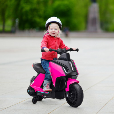 HOMCOM Motocicleta electrica pentru copii 6V cu muzica si faruri LED Viteza 1,5-2,5 km/h foto