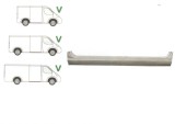 Prag Mercedes Sprinter 208-416 (W901-905), 01.1995-2006, VW LT II 05.1996-12.2005 Dreapta A199016370401 sub usa culisanta lungime 1200mm, tabla de 0.
