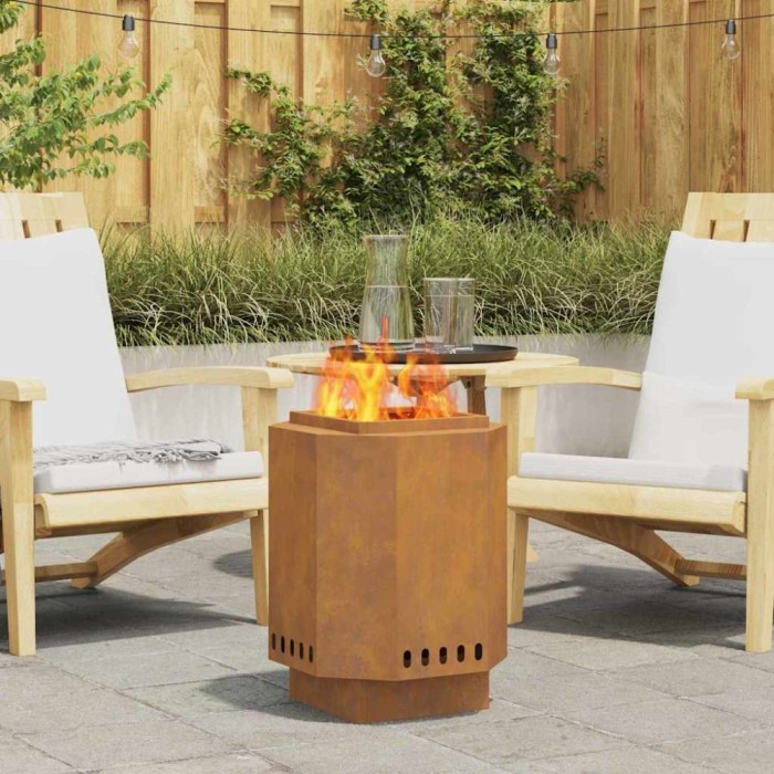 vidaXL Cuptor de foc Maro 38 x 38 x 51 cm Oțel rezistent la intemperii 858979