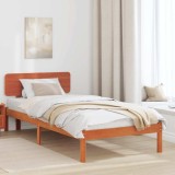 vidaXL Cadru de pat Maroniu cerat 90 x 200 cm Lemn masiv de pin