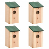 VidaXL Căsuțe de păsări, 4 buc., 12x12x22 cm, lemn