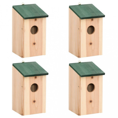vidaXL Căsuțe de păsări, 4 buc., 12x12x22 cm, lemn foto