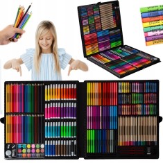 Set de pictura si desen pentru copii WePro Store, 258 piese, Negru, 3 ani +