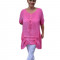 Bluza casual ,asimetrica, cu design de buzunare nuanta de roz intens