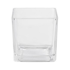 Vaza decorativa din sticla, forma patrata, 8x8 cm, ATU-082117 foto