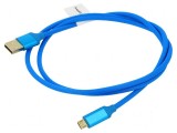 Cablu USB 2.0 A la micro B aurit 1m albastru