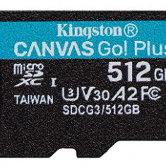Card de Memorie MicroSD Kingston Canvas GO Plus, 512GB, Adaptor SD, Class 10