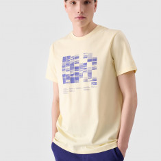 Tricou regular cu imprimeu pentru bărbați - galben