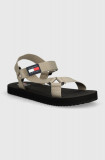 Tommy Jeans sandale TJM CASUAL SANDAL barbati, culoarea bej, EM0EM01399