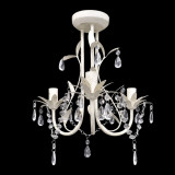 Lampă de plafon suspendată, cristal, candelabru alb elegant, vidaXL