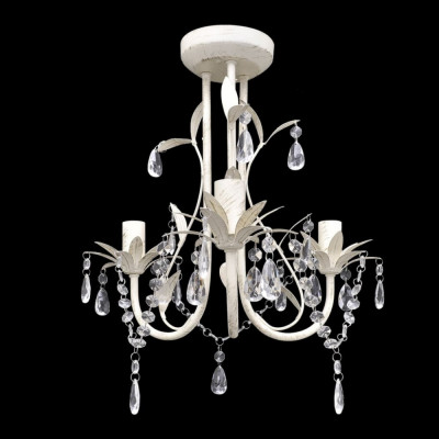 Lampa de plafon suspendata, cristal, candelabru alb elegant GartenMobel Dekor foto