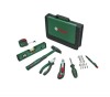 Set Scule de Mana Bosch, 25 Piese, Geanta Textila, Cleste Patent, Surubelnita, Ciocan, Cutter, Ruleta, Nivelă, Biti, Marker