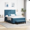 VidaXL Pat cu arcuri cu saltea Albastru &icirc;nchis 140 x 190 cm Catifea 3344580