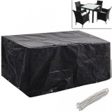 Cumpara ieftin Husă mobilier grădină poliratan 4 persoane, 8 ocheți, 180 x 140 cm, vidaXL