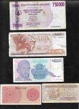 Set 5 bancnote de prin lume adunate (cele din imagini) #258, Africa