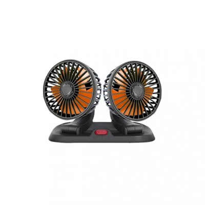 Ventilator auto dublu cu mufa USB 12-24V foto