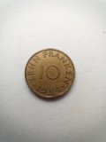Moneda 10 Franken 1954 VG++ . Saarland