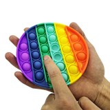 Pop It Cerc Curcubeu, Jucarie Antistres Push Pop Bubble, Senzoriala, Relaxare, Tik Tok, Silicon, Lavabil, Copii/Adulti, 12.5cm