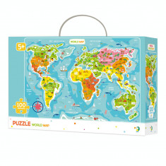 Puzzle - Continentele lumii (100 piese) PlayLearn Toys foto