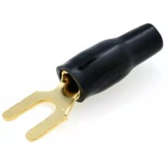 Papuc Terminal tip furca 5mm2 M4 aurit izolat negru ACV 30.4440-03