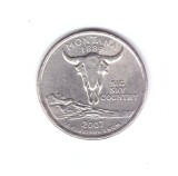 Moneda SUA 25 centi/quarter dollar 2007 P, Montana 1889, stare buna, curata