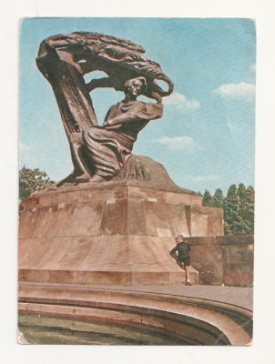 FA12 - Carte Postala- POLONIA - Varsovia, Chopin Statue , necirculata 1961 foto