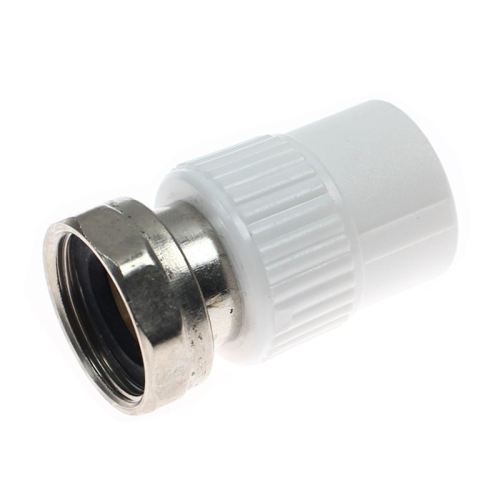Racord semiolandez PPR, FI, 20 mm x 1/2&quot;, alb