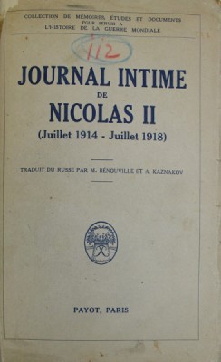 JOURNAL INTIME DE NICOLAS II ( JUILLET 1914 - JUILLET 1918 ) , 1934 foto