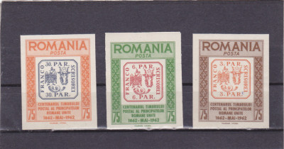 ROMANIA EXIL 1962 CENTENARUL TIMBRULUI POSTAL AL PRINCIPATELOR ROMANE,NED. MNH! foto