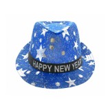 Palarie Happy New Year, albastra cu stele