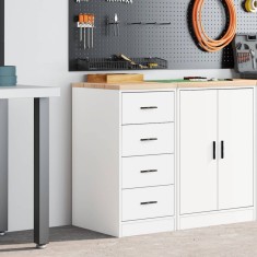 vidaXL Dulap depozitare garaj alb 40x51x85 cm lemn masiv de pin 860589