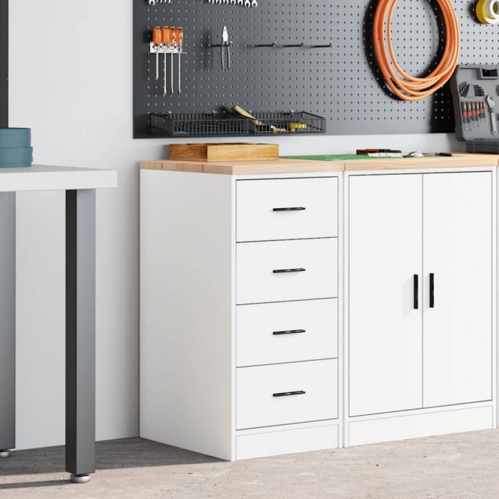 vidaXL Dulap depozitare garaj alb 40x51x85 cm lemn masiv de pin 860589