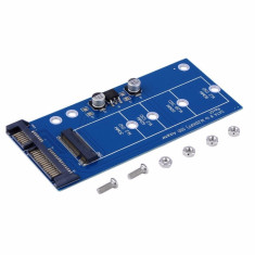 Adaptor convertor SSD M.2 NGFF (de tip SATA) la SATA 3, albastru