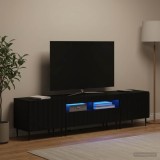 Cumpara ieftin Set de 3 piese pentru TV cu LED ZWOLLE Negru Lemn prelucrat