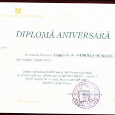 AMS# - DIPLOMA ANIVERSARA PTR. MERITE EXCEPTIONALE UNIVERSITATEA DE ARTE IASI