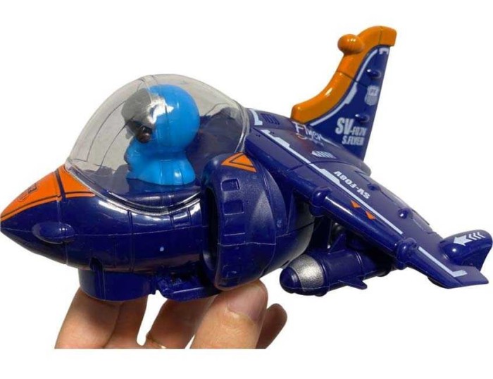 Avion albastru cu lumini si sunet