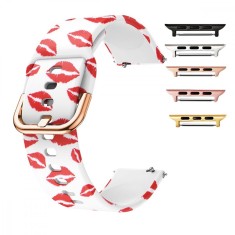 Curea silicon, compatibila Apple Watch 9|8|7|6|5|4|3|2|1 Series, 41mm|40mm|38mm, Red Kiss