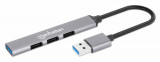 HUB USB cu 4 porturi, 3x USB 2.0, 1x USB 3.0, 168427 Manhattan