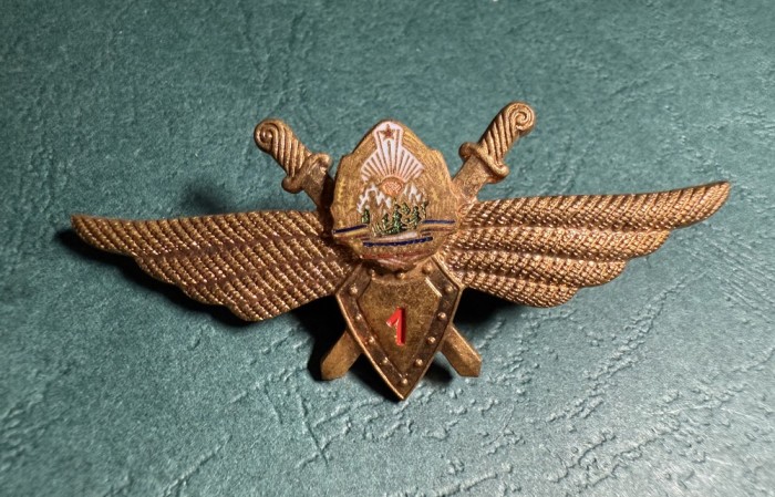 Insigna pilot militar Romania Cl 1 1966 1977 RSR Comandor Pavica Mihai