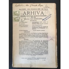 Arhiva - Organul Societatii Istorico-Filologice Anul XXXVI Iulie-Octombrie 1929 No. 3 si 4