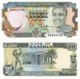 Bancnota Zambia 20 Kwacha (1989-91) UNC - Necirculata