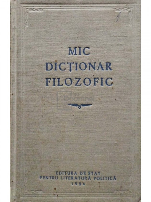 M. Rozental - Mic dictionar filozofic (editia 1954)