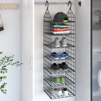 vidaXL Organizator pentru dulap suspendat, cu 7 rafturi foto