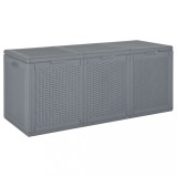 Cutie de depozitare pentru gradina, gri, 270 L, PP ratan GartenMobel Dekor, vidaXL