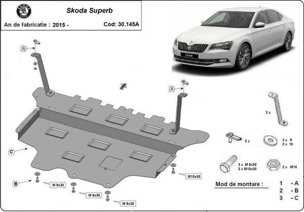 Scut motor metalic Skoda Superb Cutie Automata 2015-prezent