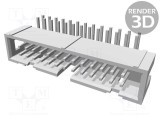 Conector IDC soclu tată 26 pini 2,54mm unghi 90&deg; THT HARTING