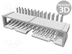 Conector IDC soclu tată 26 pini 2,54mm unghi 90&deg; THT HARTING