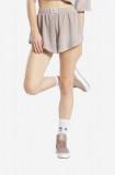 Reebok Classic pantaloni scurți ND Terry femei, culoarea violet, uni, high waist HS4741-TAUPE